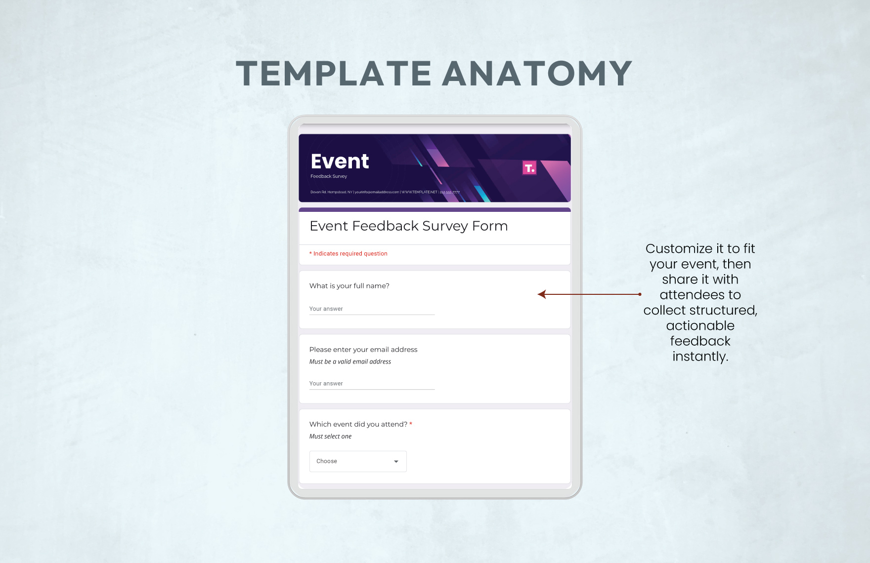 Event Feedback Survey Form Template