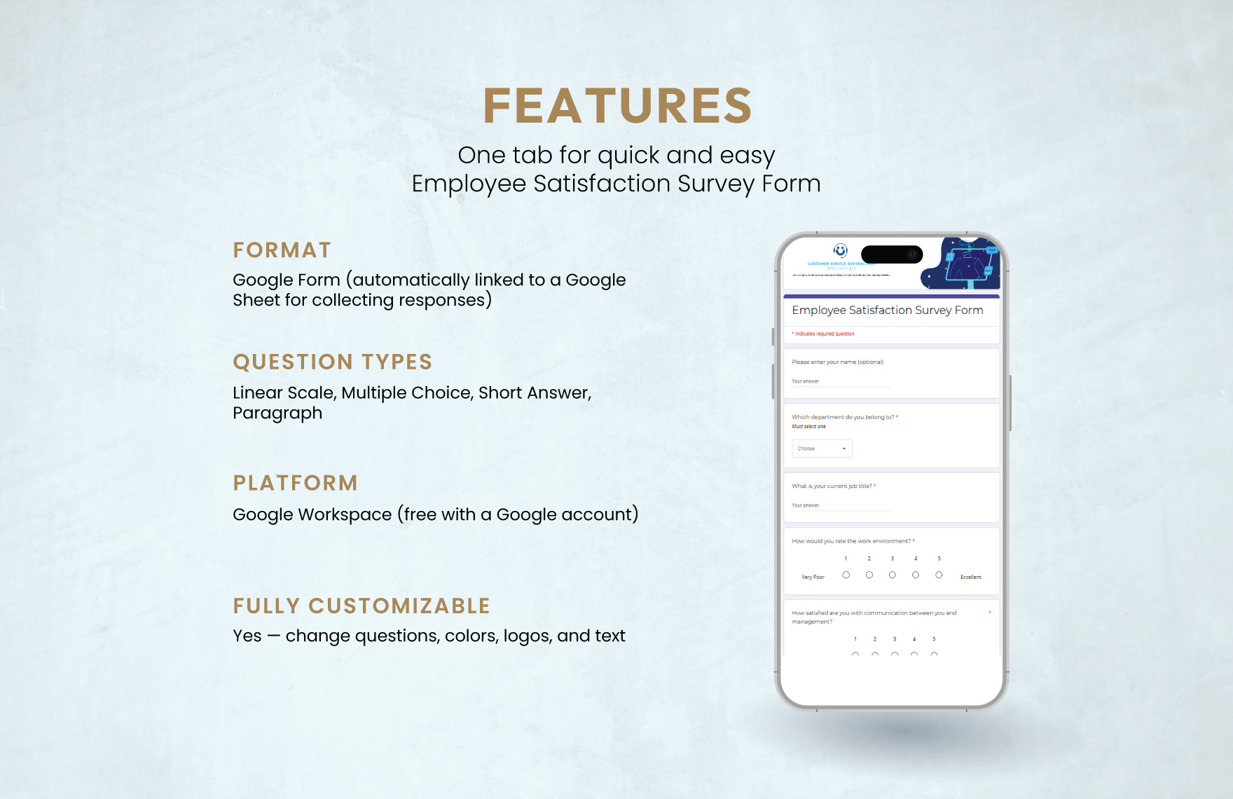 Employee Satisfaction Survey Form Template