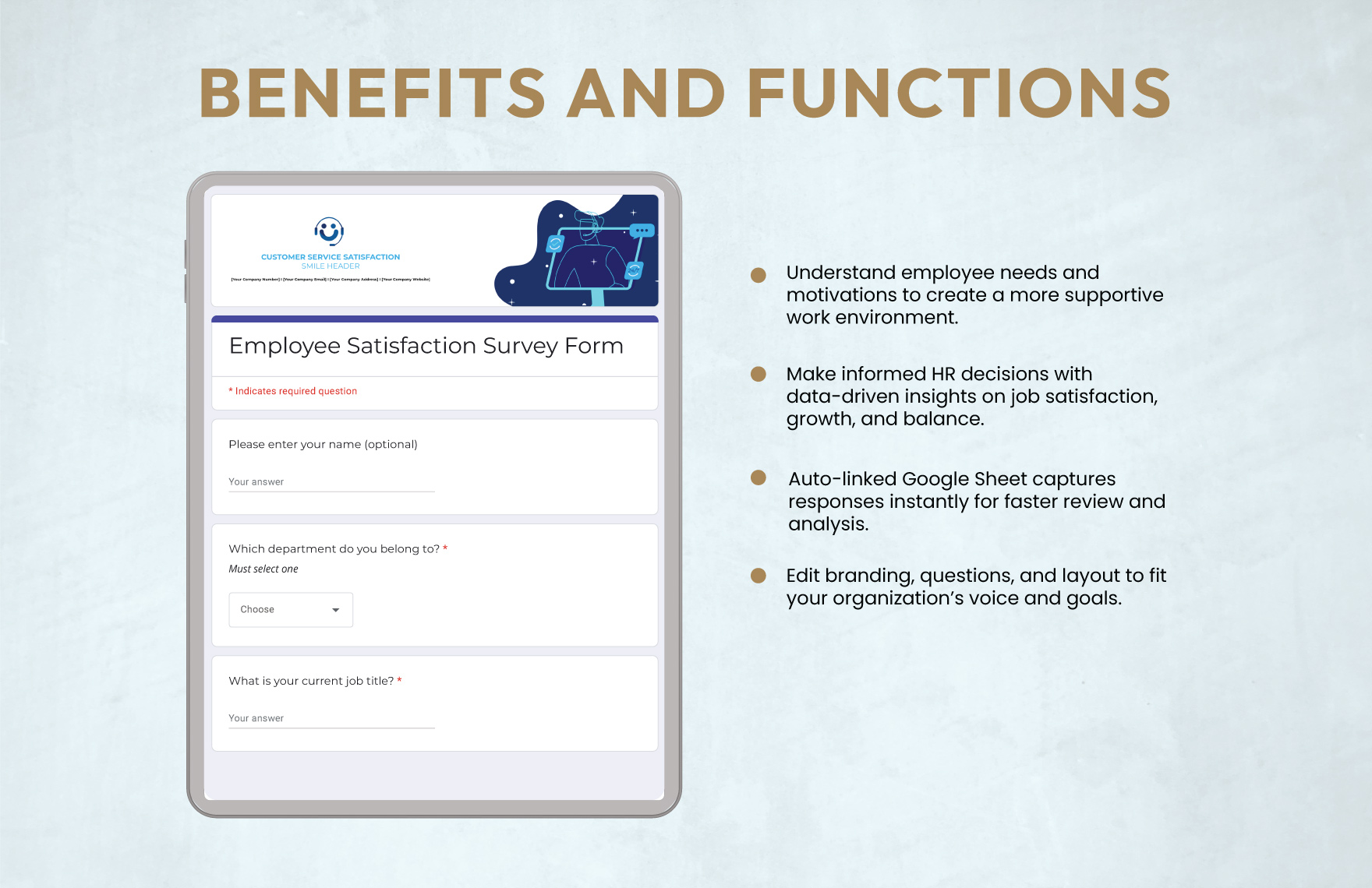 Employee Satisfaction Survey Form Template