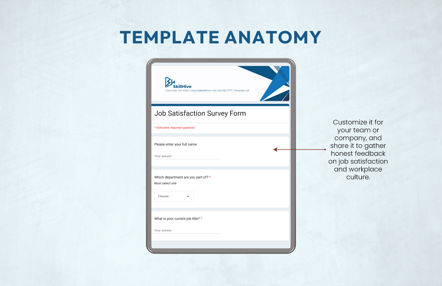 Job Satisfaction Survey Form Template