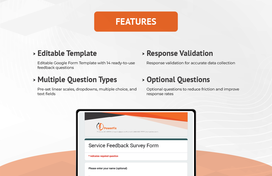 Service Feedback Survey Form Template