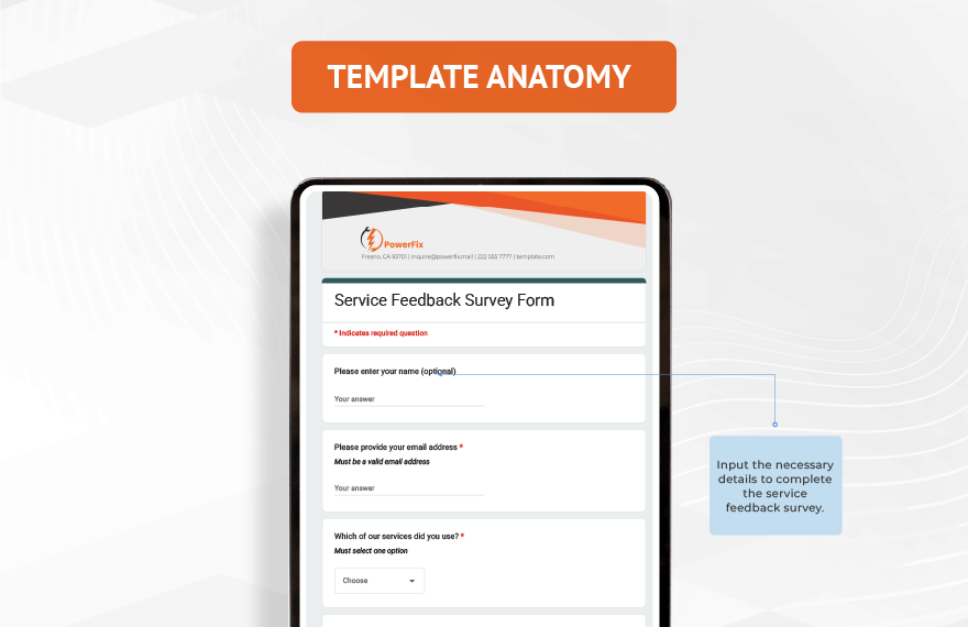 Service Feedback Survey Form Template