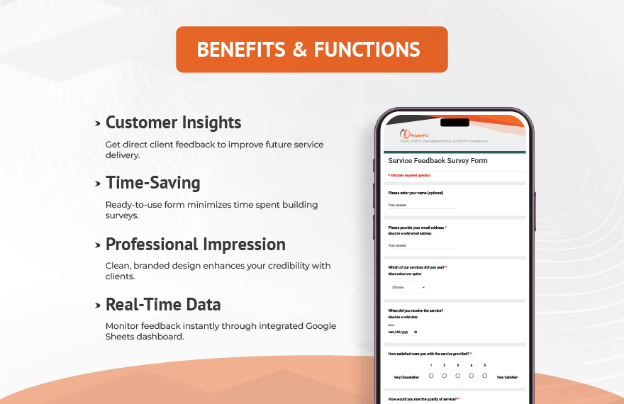 Service Feedback Survey Form Template