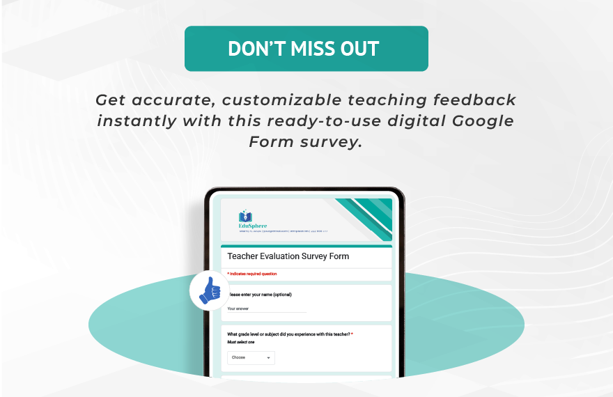 Teacher Evaluation Survey Form Template