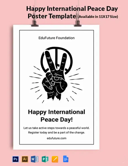 Free Happy International Peace Day Poster 