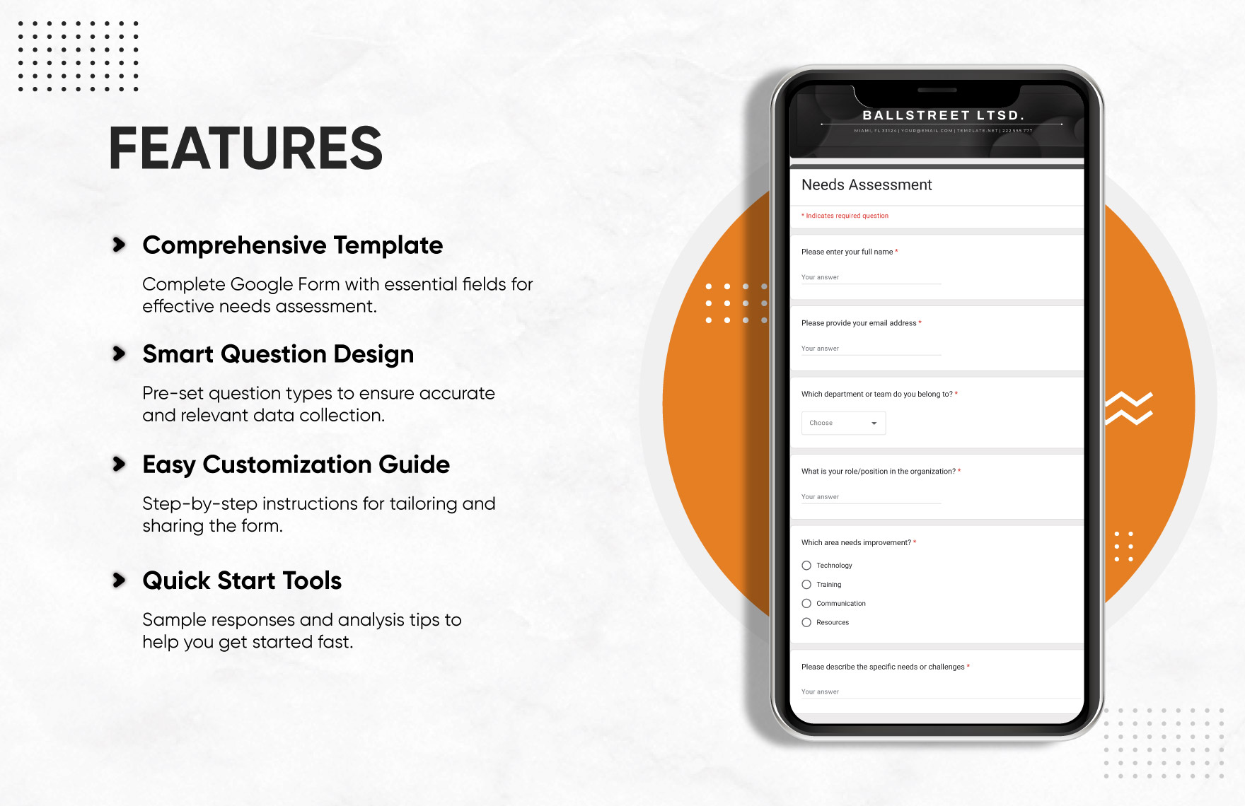 Needs Assessment Form Template