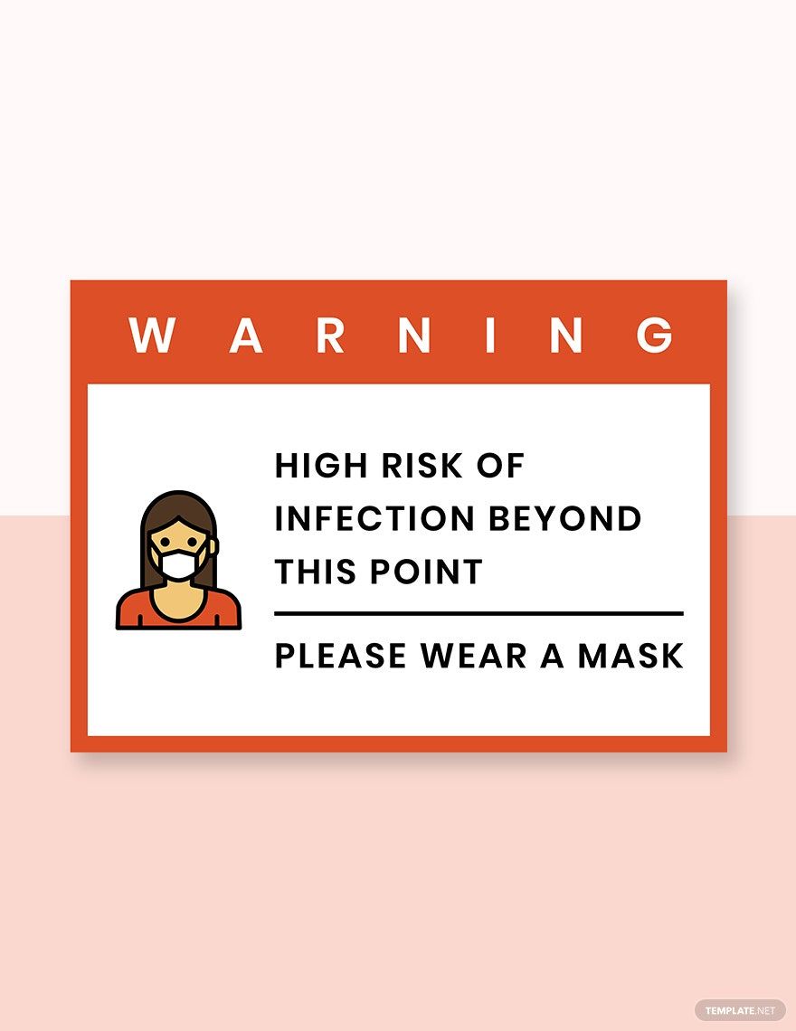High Risk of Infection Beyond This Point Label Template