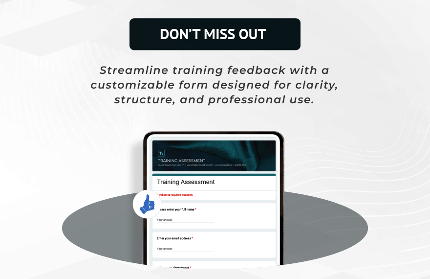 Training Assessment Template
