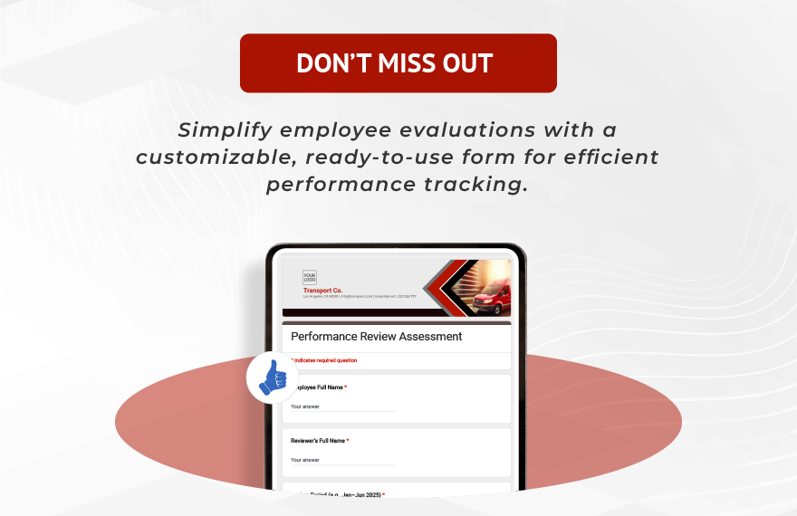 Performance Review Assessment Template