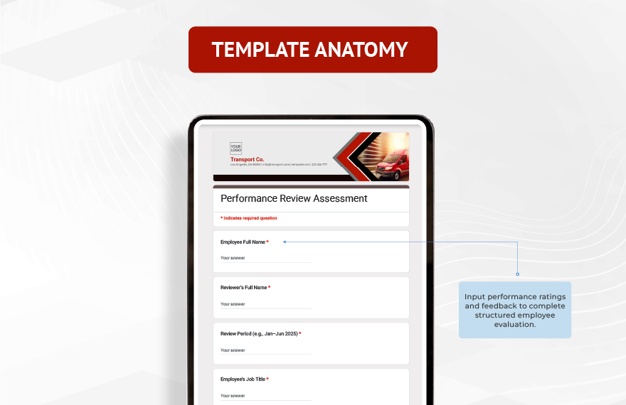 Performance Review Assessment Template