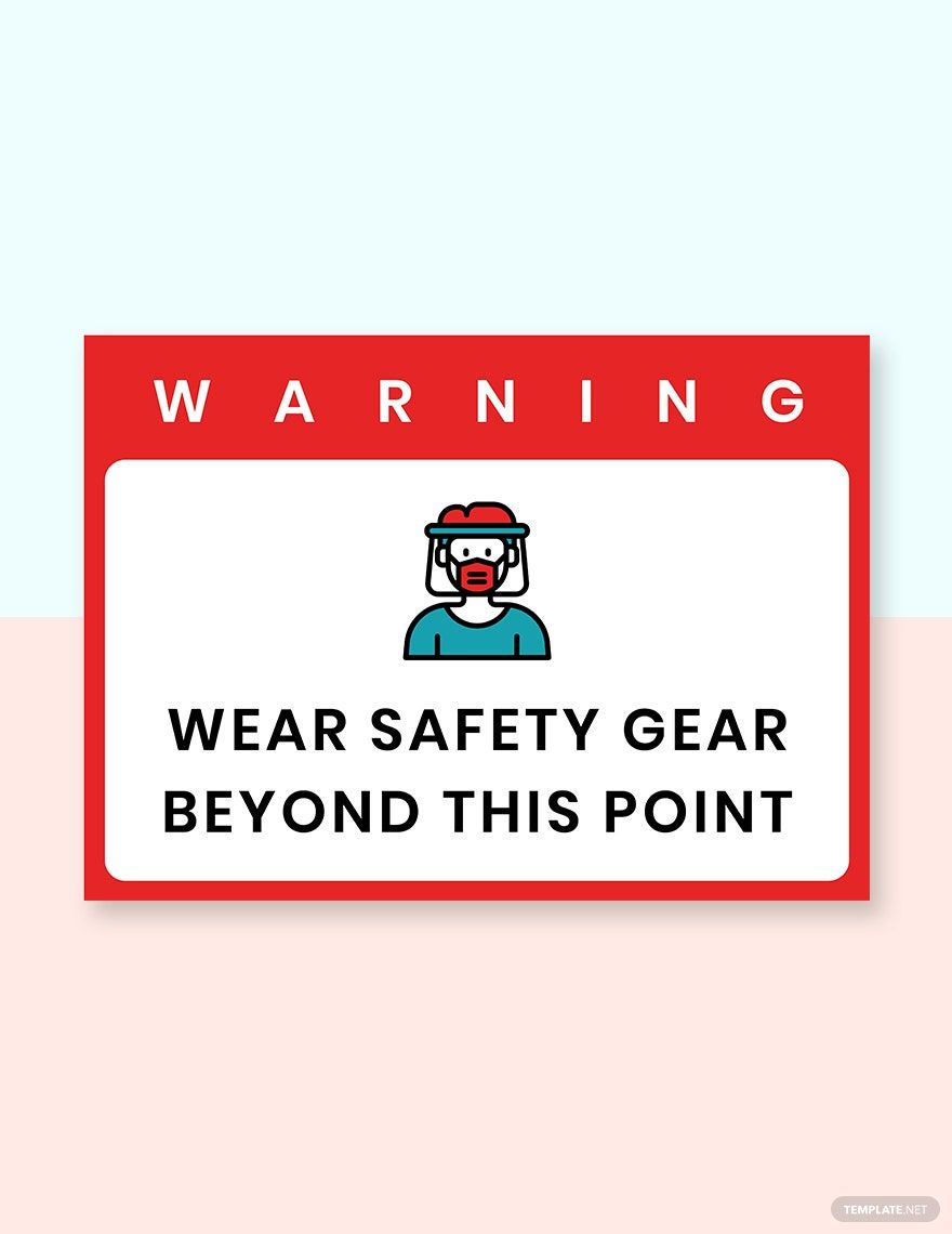 Wear Safety Gear Beyond This Point Label Template