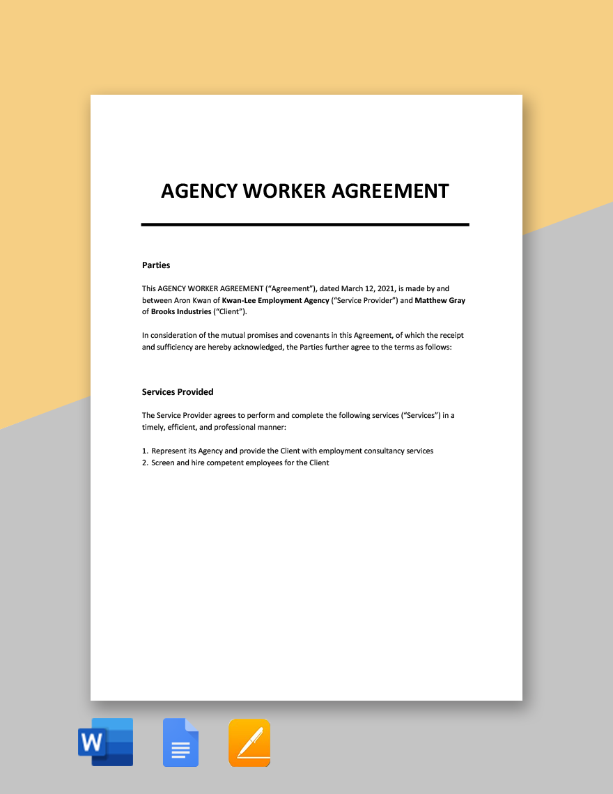 Agency Worker Agreement Template