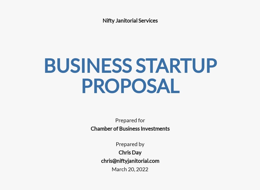 proposal business plan startup