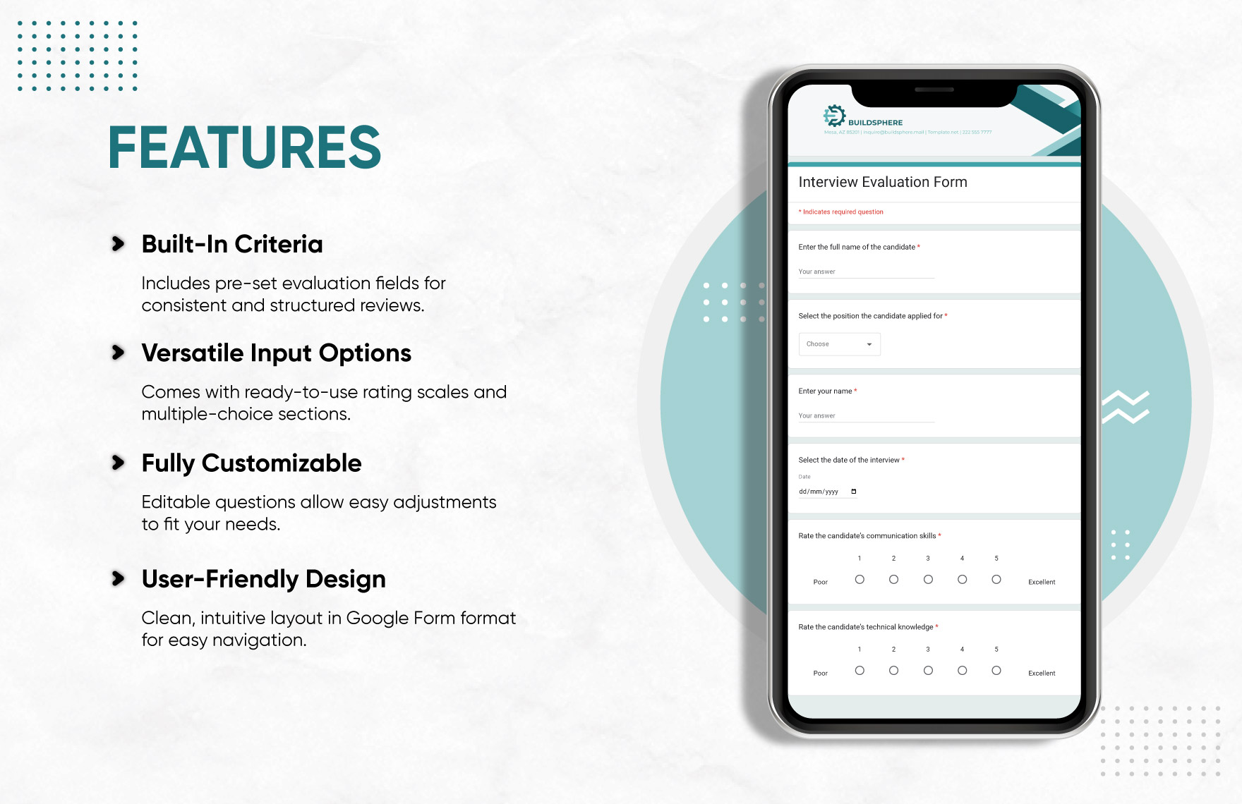 Interview Evaluation Form Template