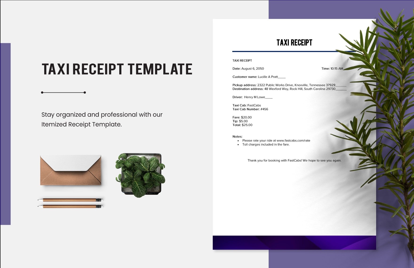 Taxi Receipt Template in Word, Google Docs, PDF, Apple Pages