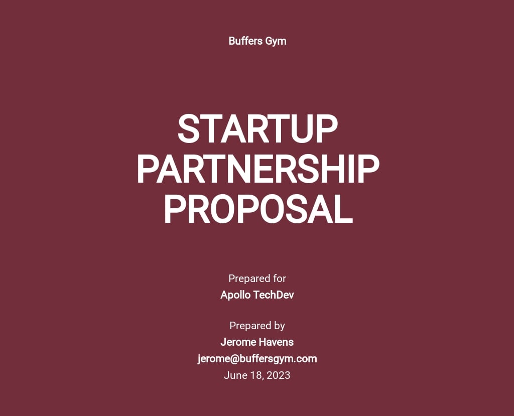 startup business proposal template pdf