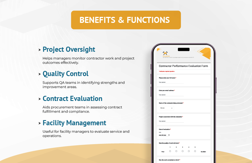 Contractor Performance Evaluation Form Template