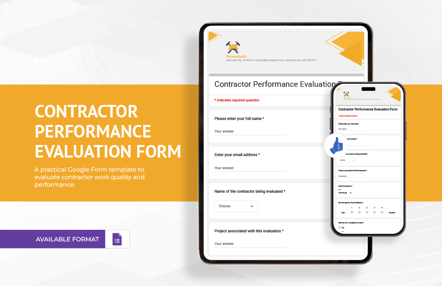 Contractor Performance Evaluation Form Template