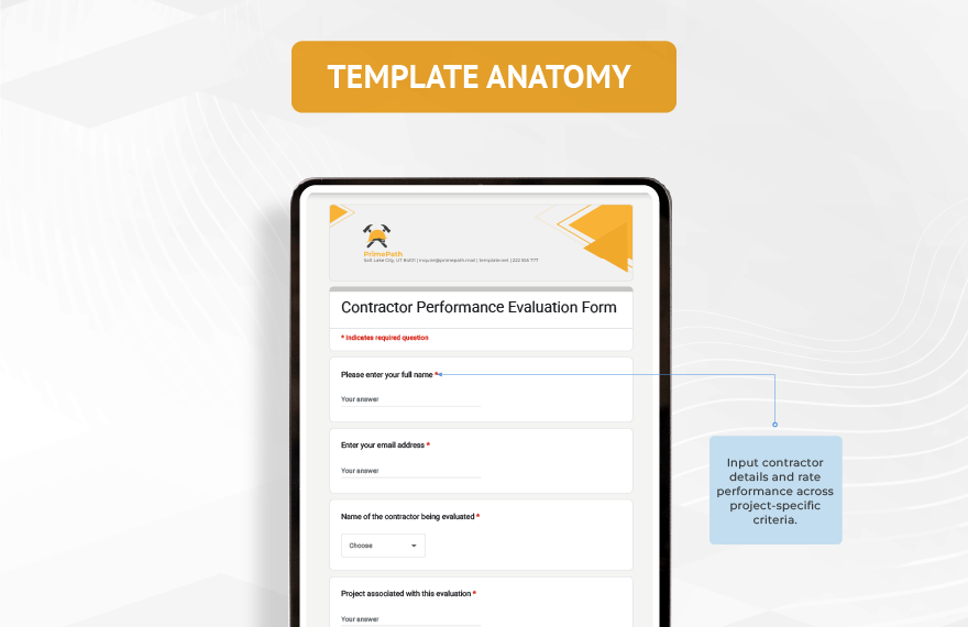 Contractor Performance Evaluation Form Template