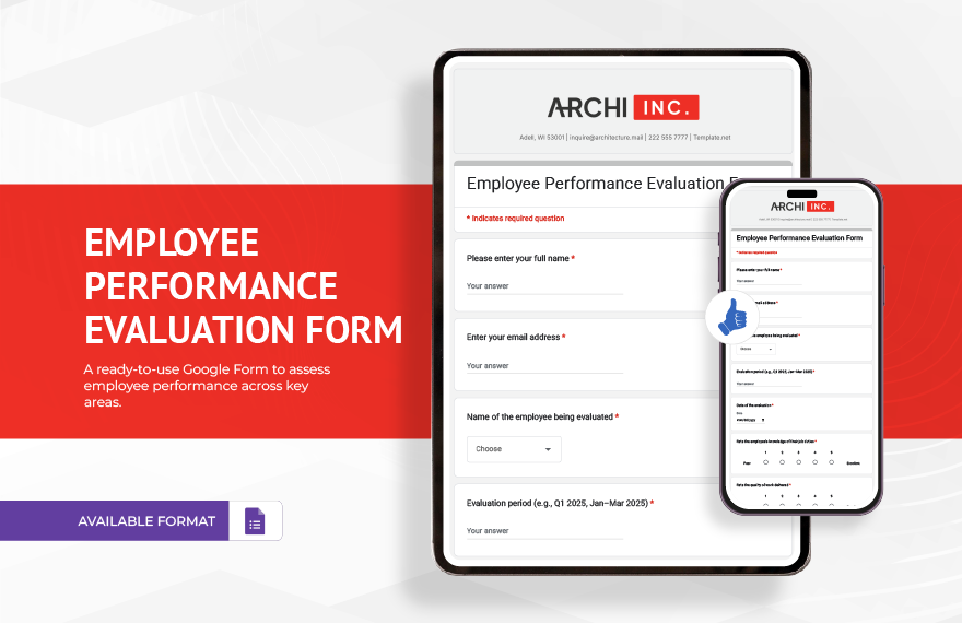 Employee Performance Evaluation Form Template