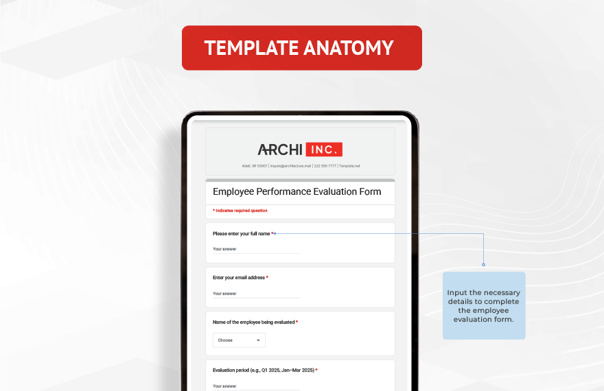 Employee Performance Evaluation Form Template