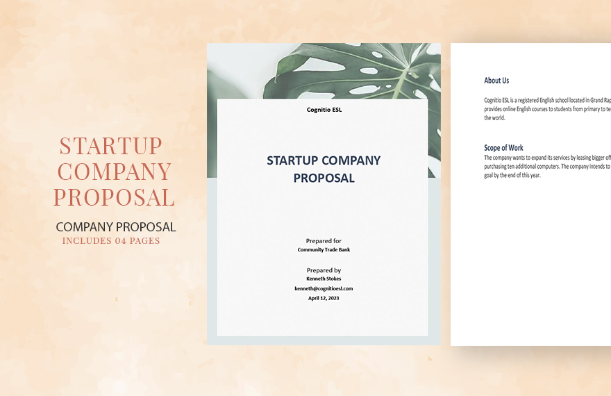 Startup Company Proposal Template in Word, Google Docs, Apple Pages