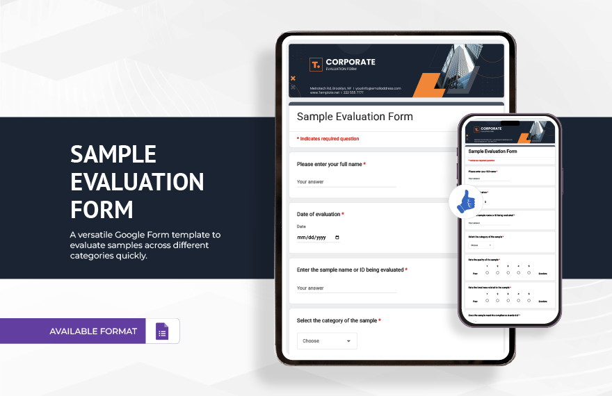 Sample Evaluation Form Template