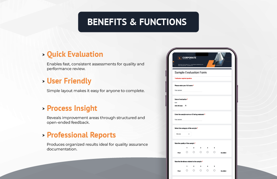 Sample Evaluation Form Template