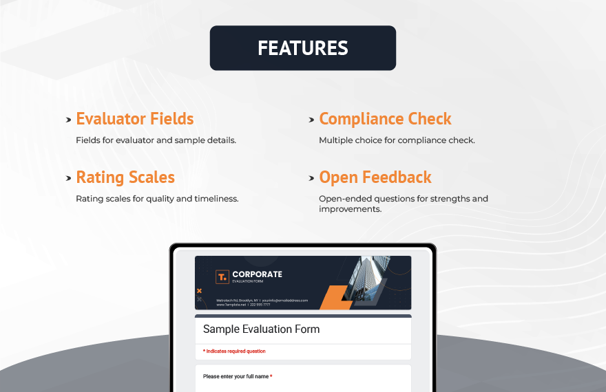 Sample Evaluation Form Template