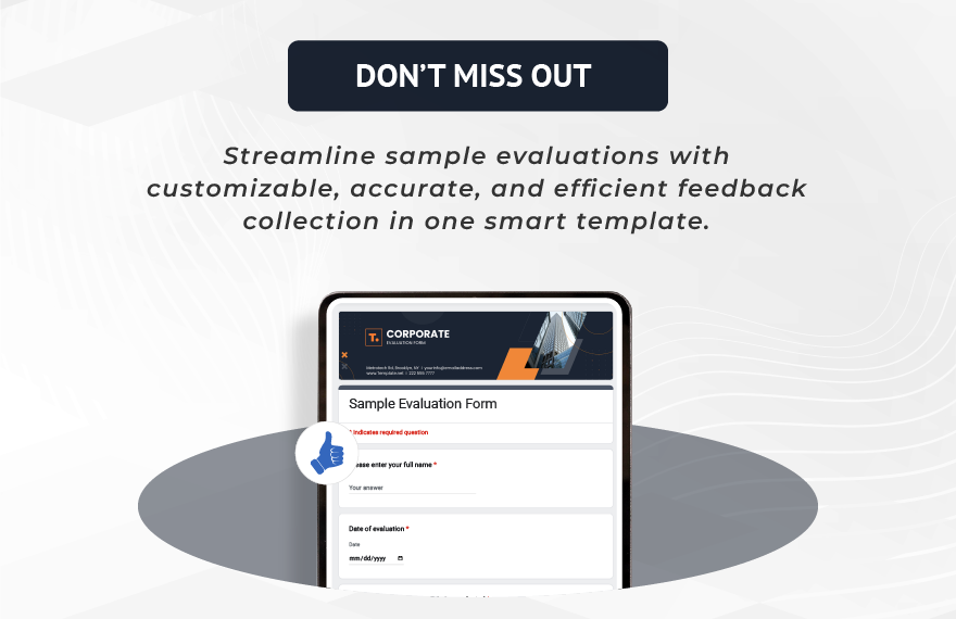 Sample Evaluation Form Template