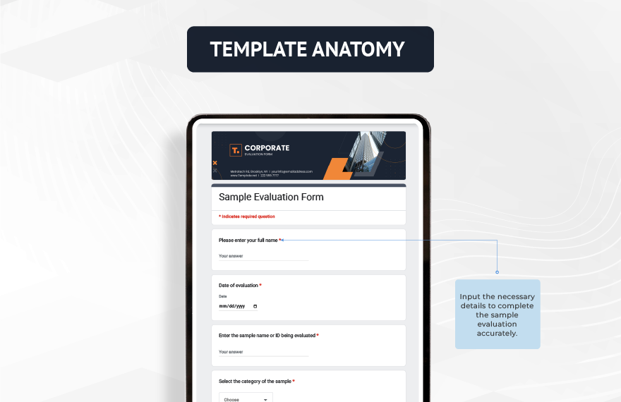 Sample Evaluation Form Template