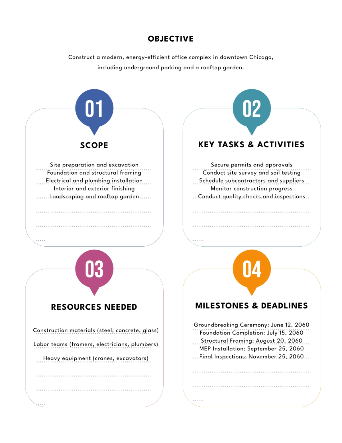 Free Construction Project Planner Template to Edit Online