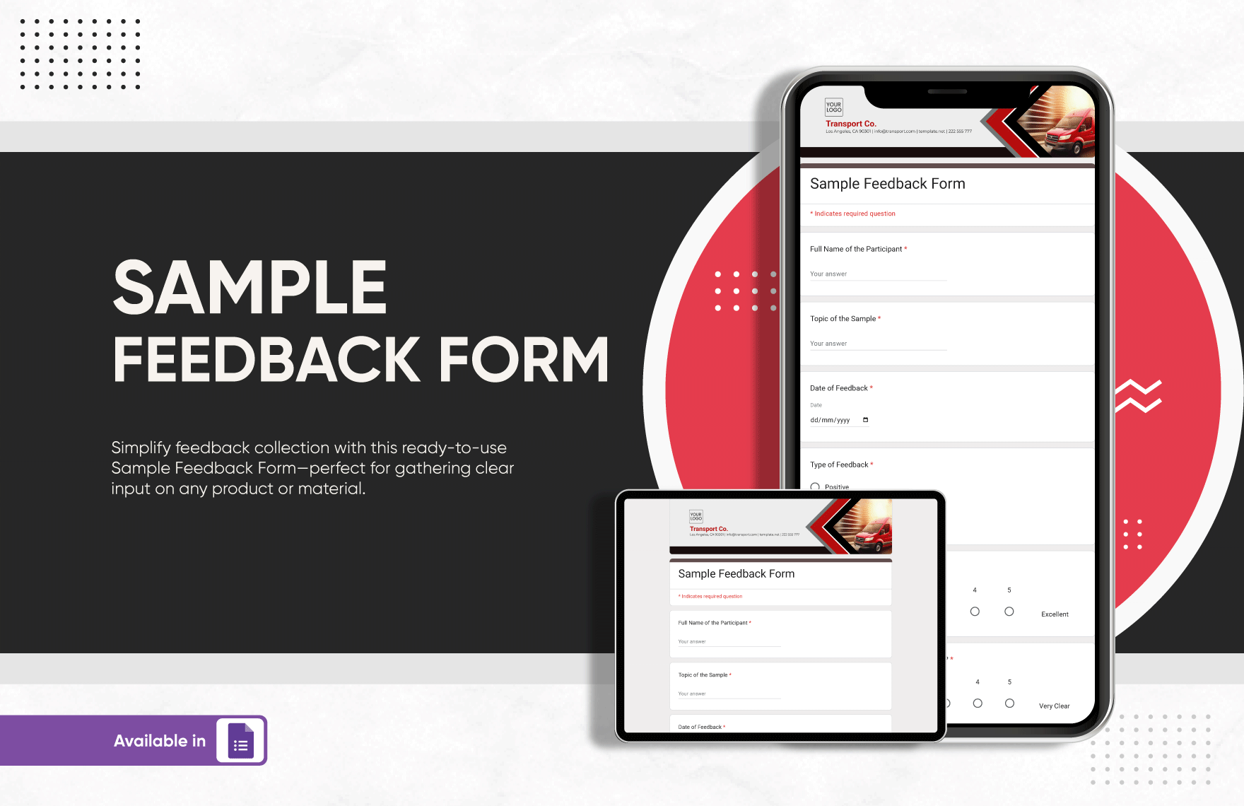 Sample Feedback Form Template