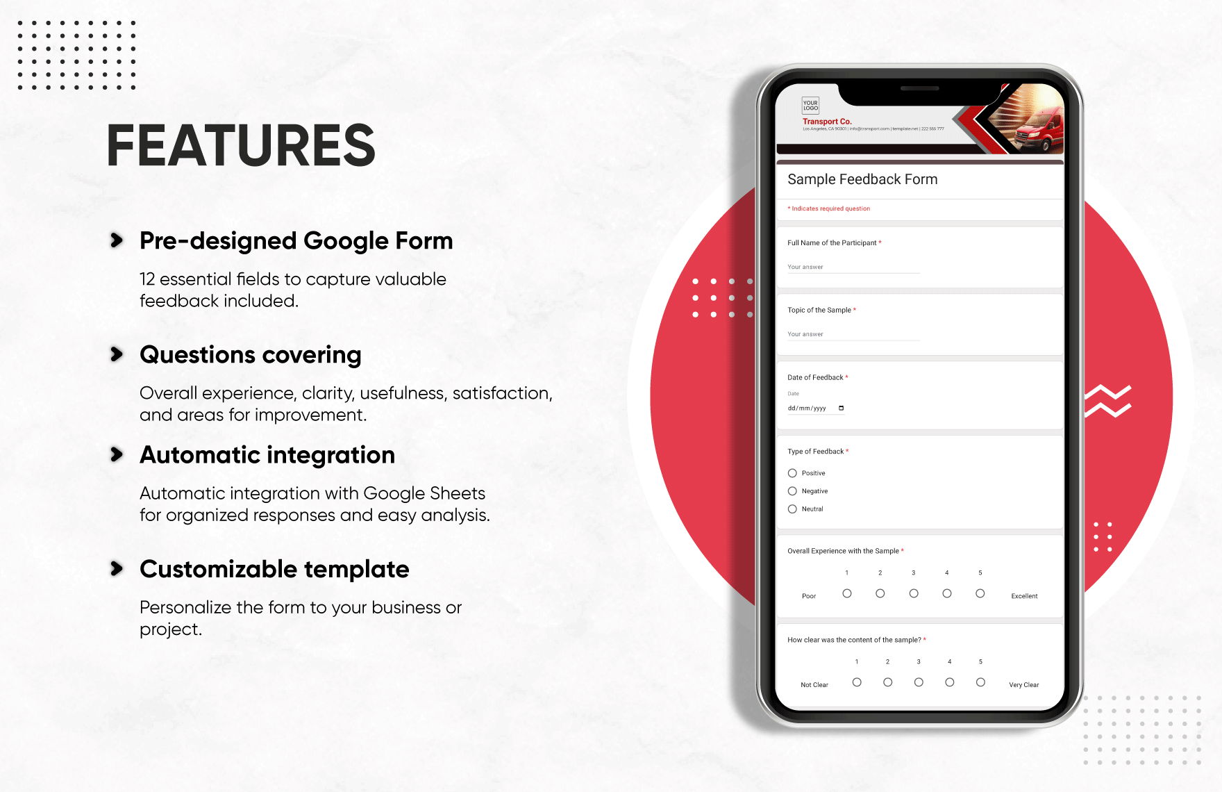 Sample Feedback Form Template