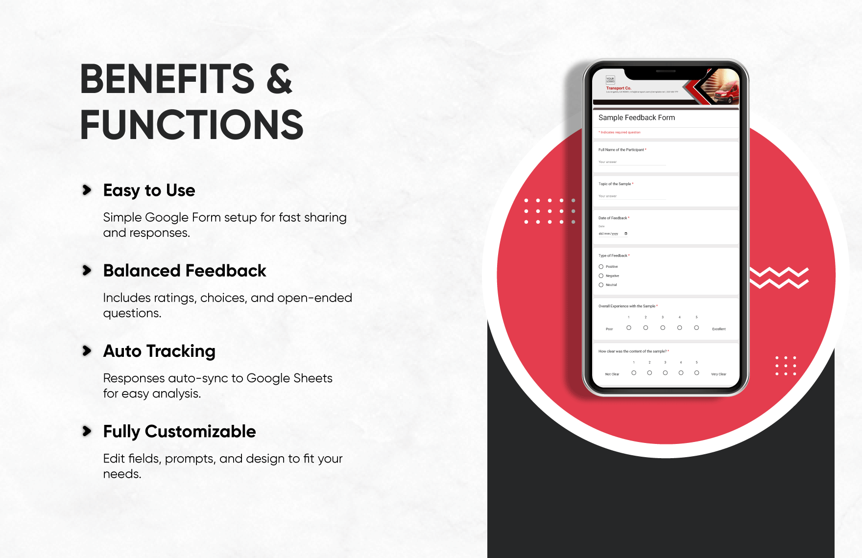 Sample Feedback Form Template