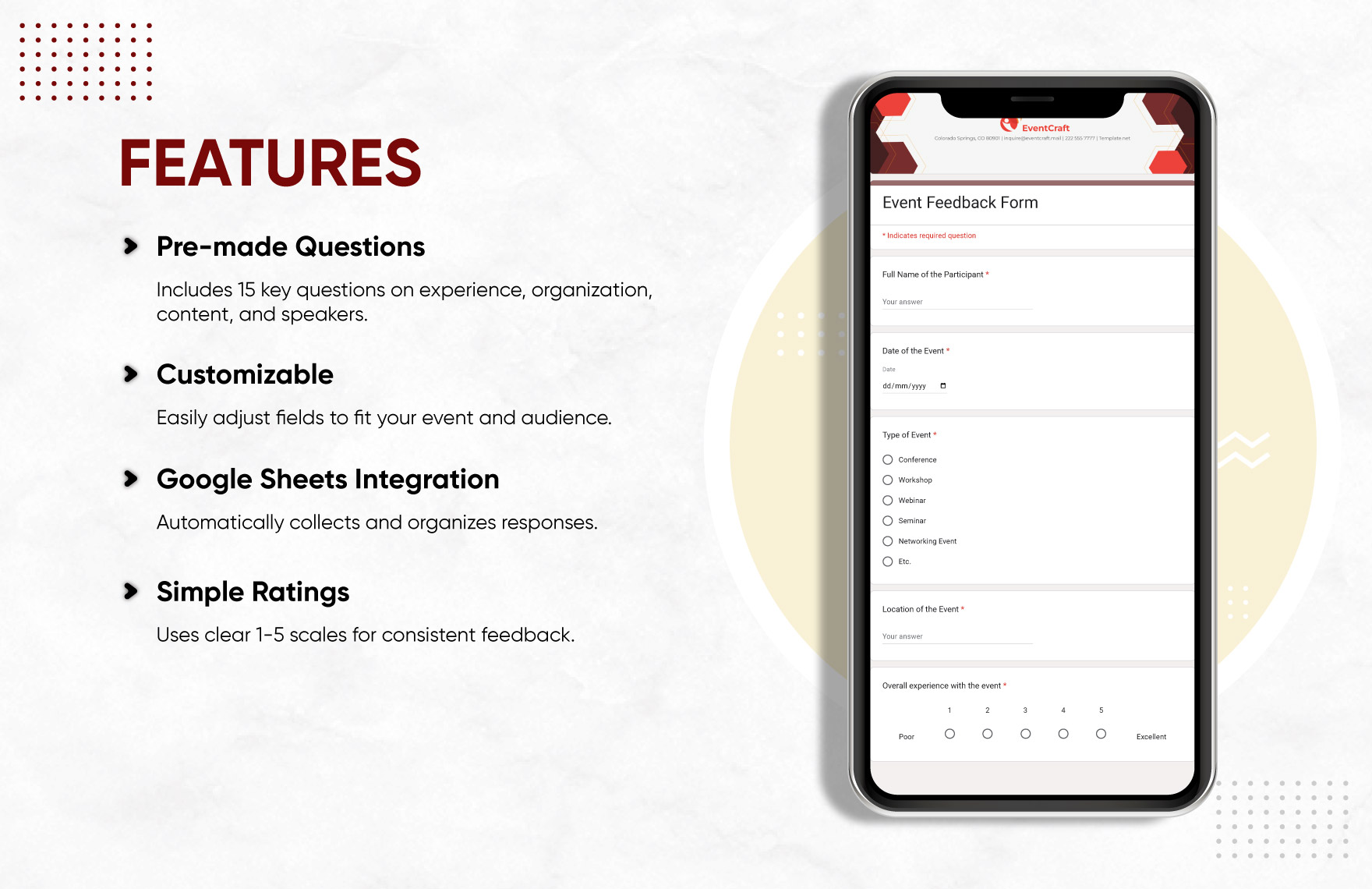 Event Feedback Form Template