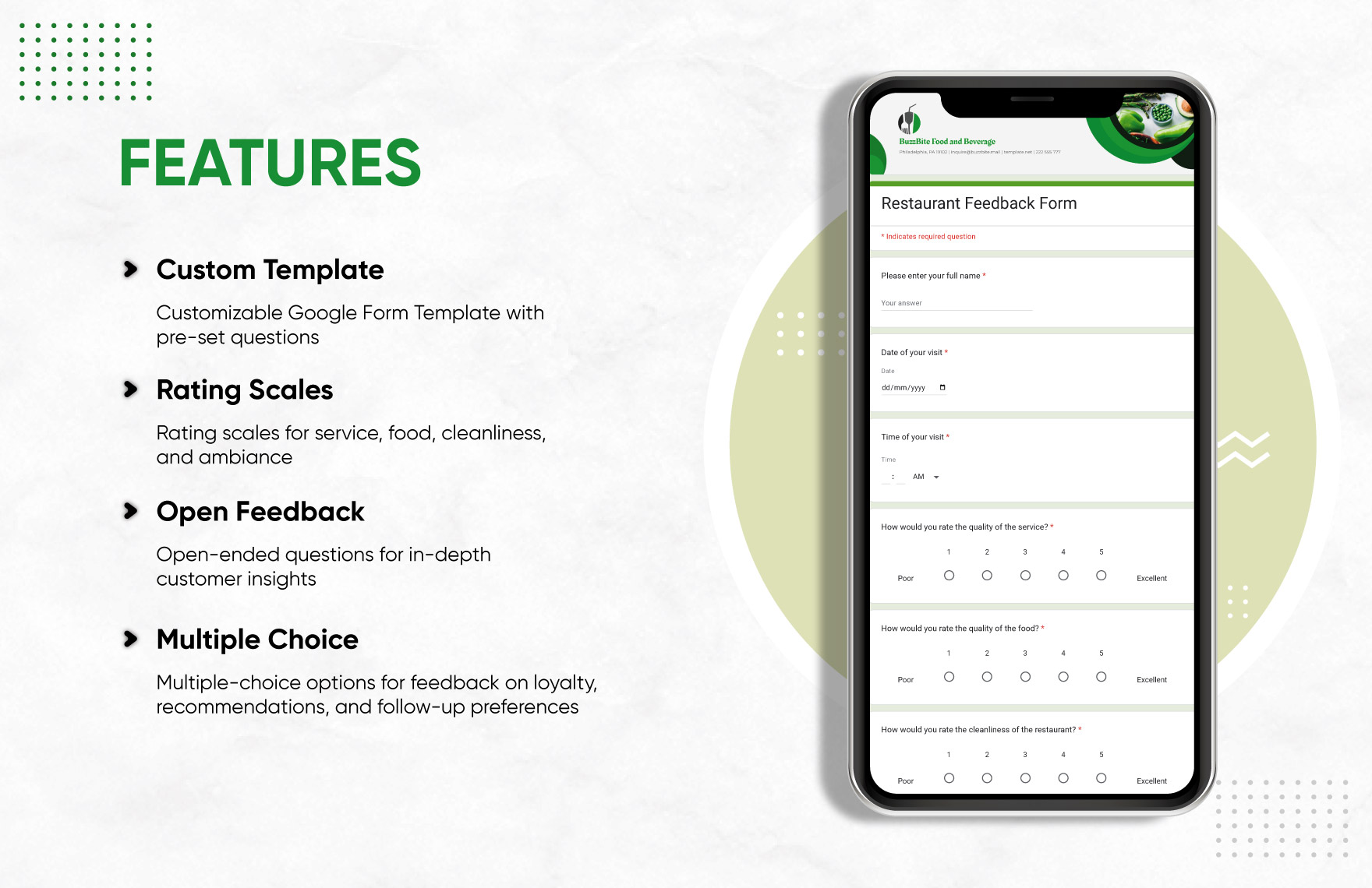 Restaurant Feedback Form Template