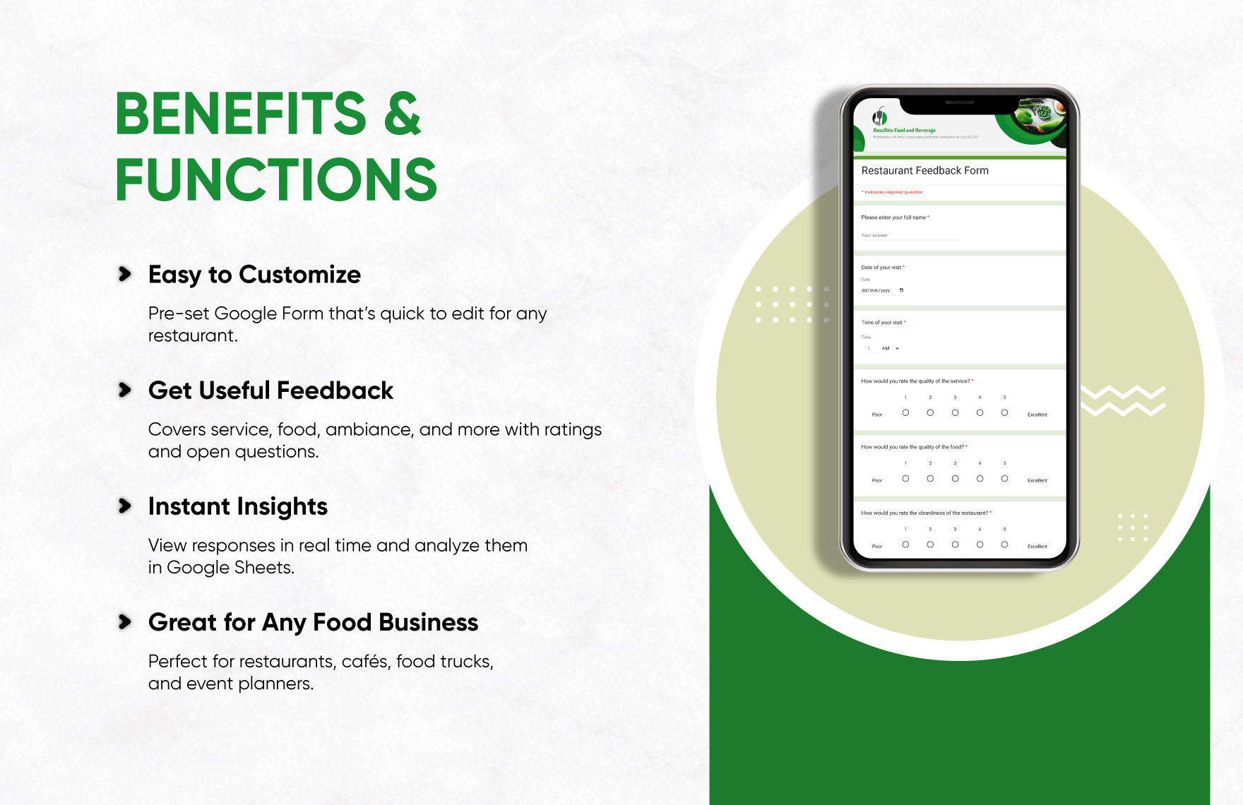 Restaurant Feedback Form Template