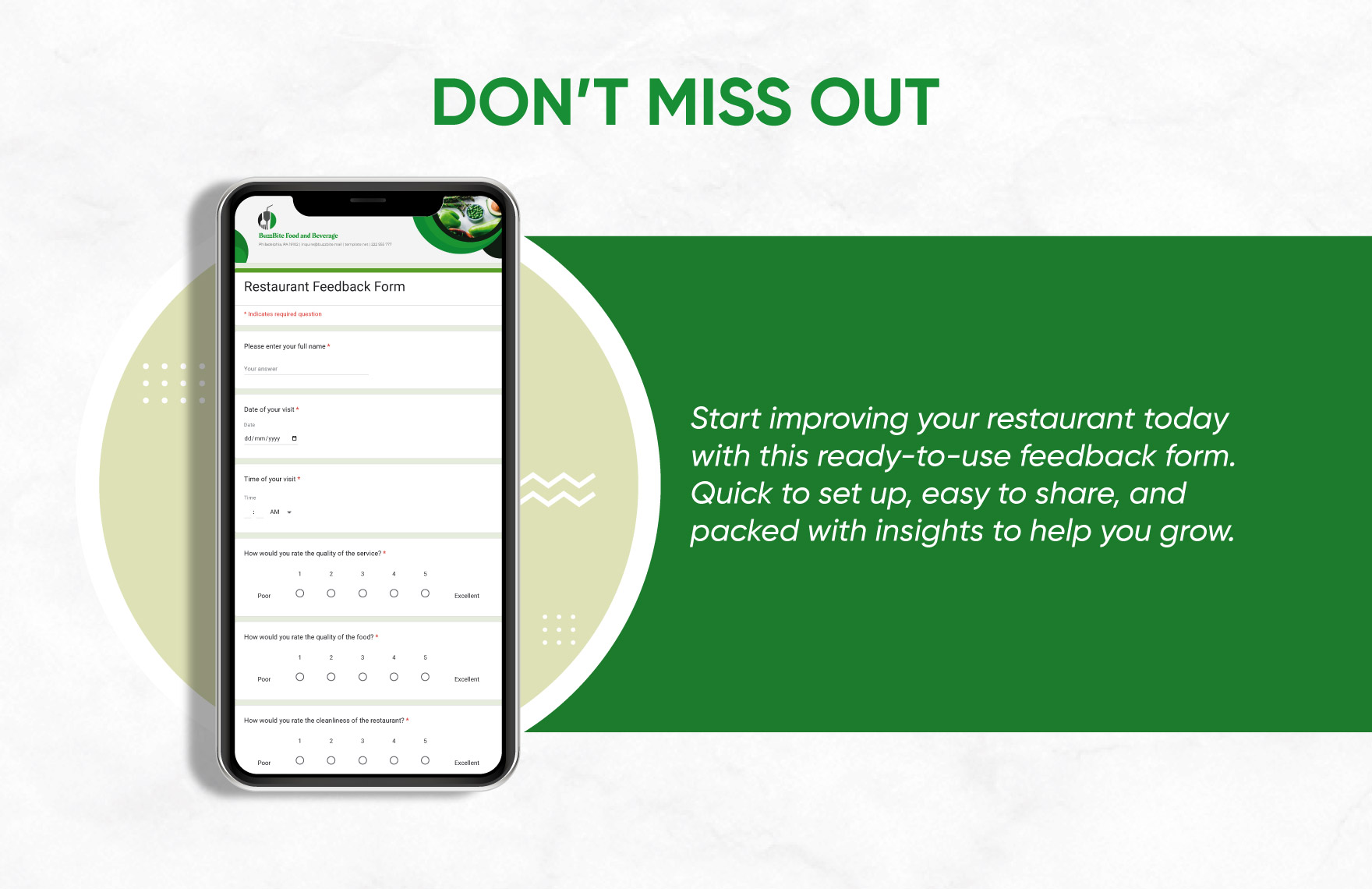 Restaurant Feedback Form Template