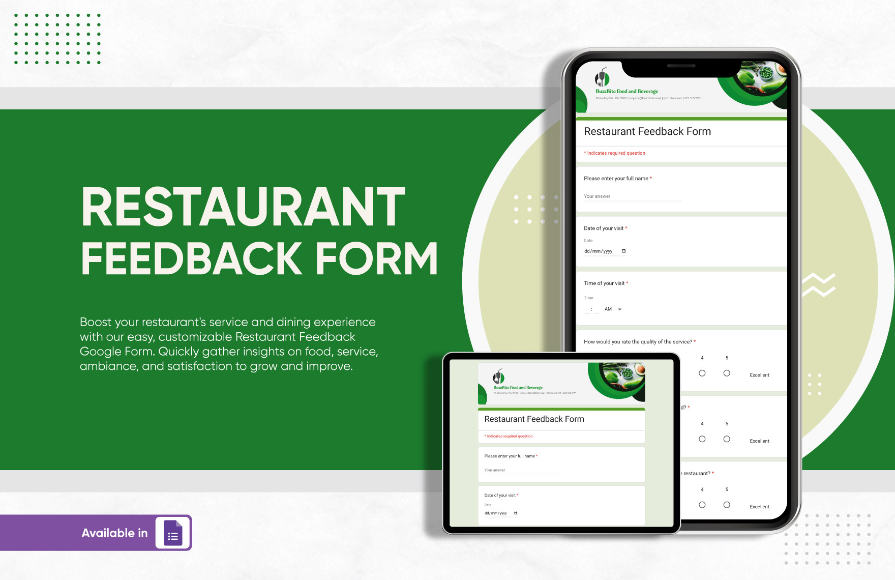 Restaurant Feedback Form Template