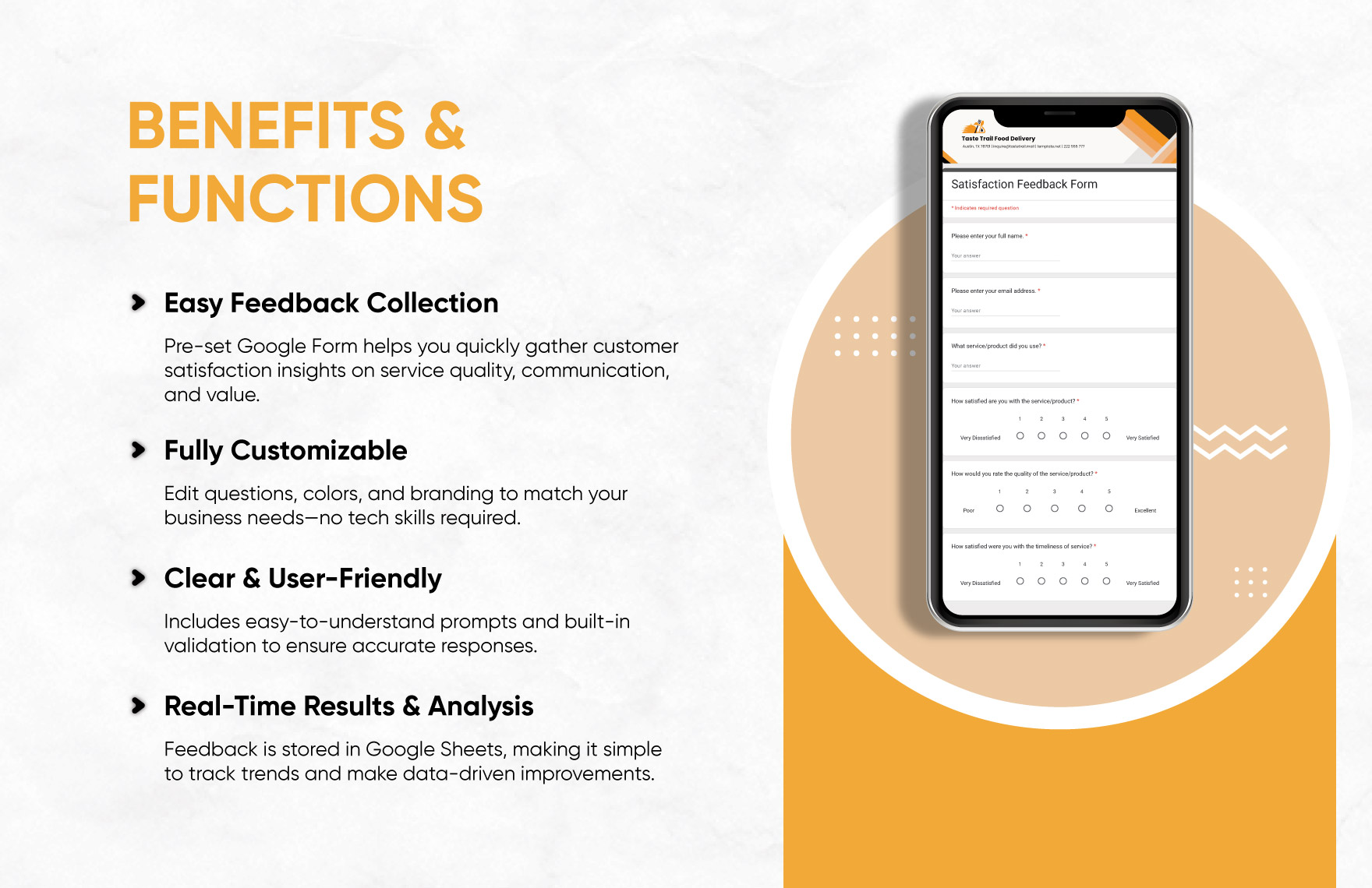 Satisfaction Feedback Form Template