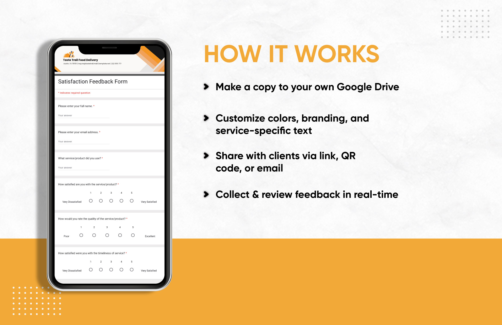 Satisfaction Feedback Form Template
