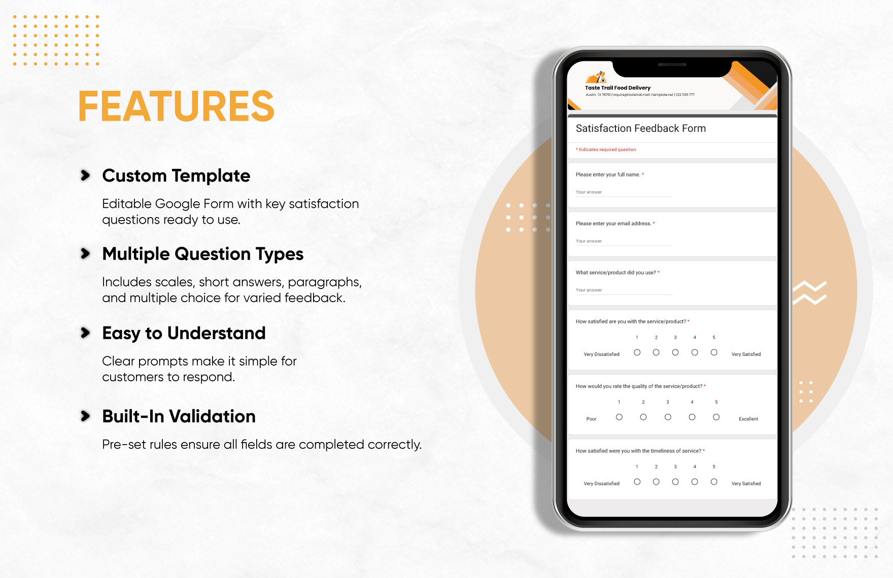 Satisfaction Feedback Form Template