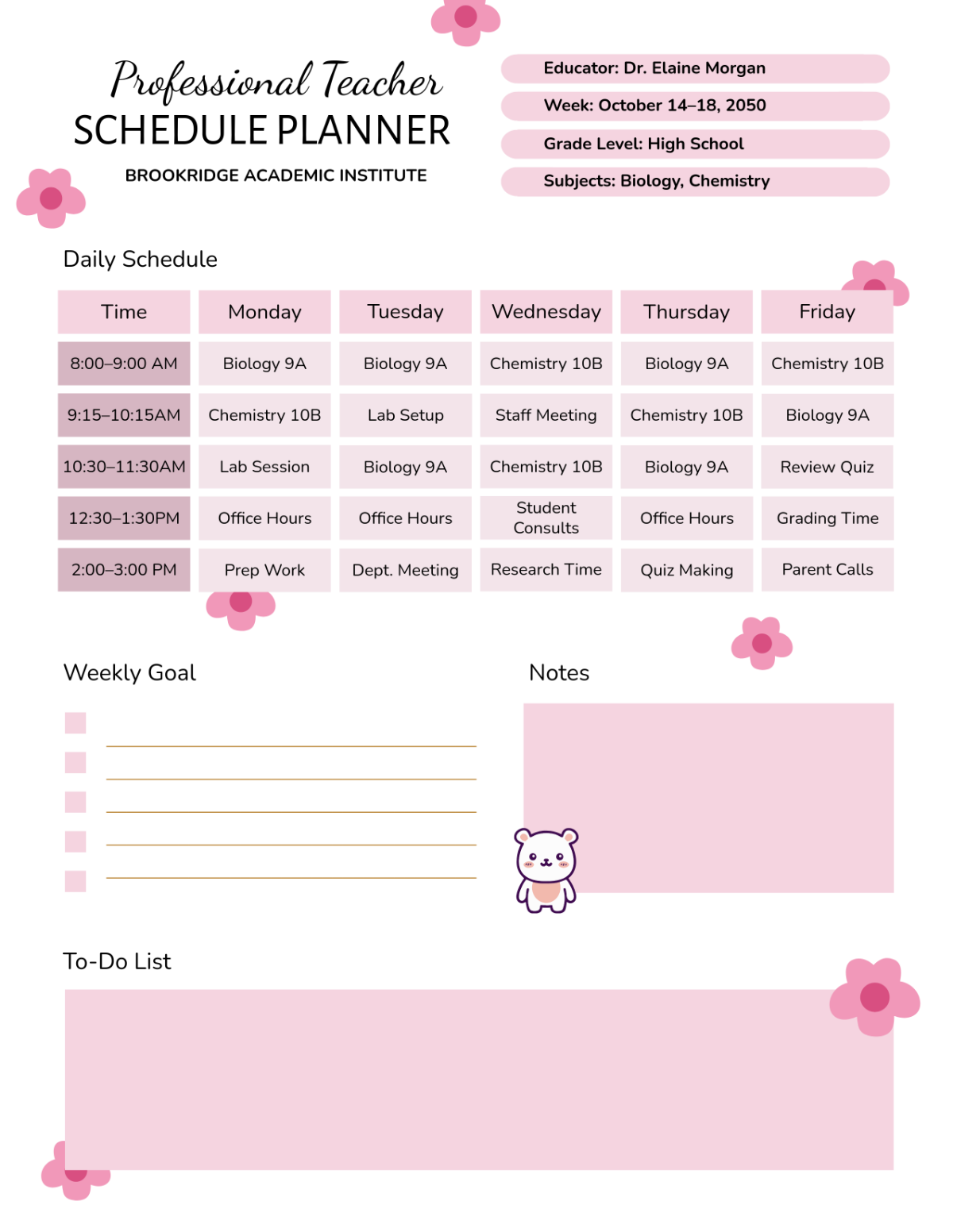 Free Teacher Planner Templates To Customize Online
