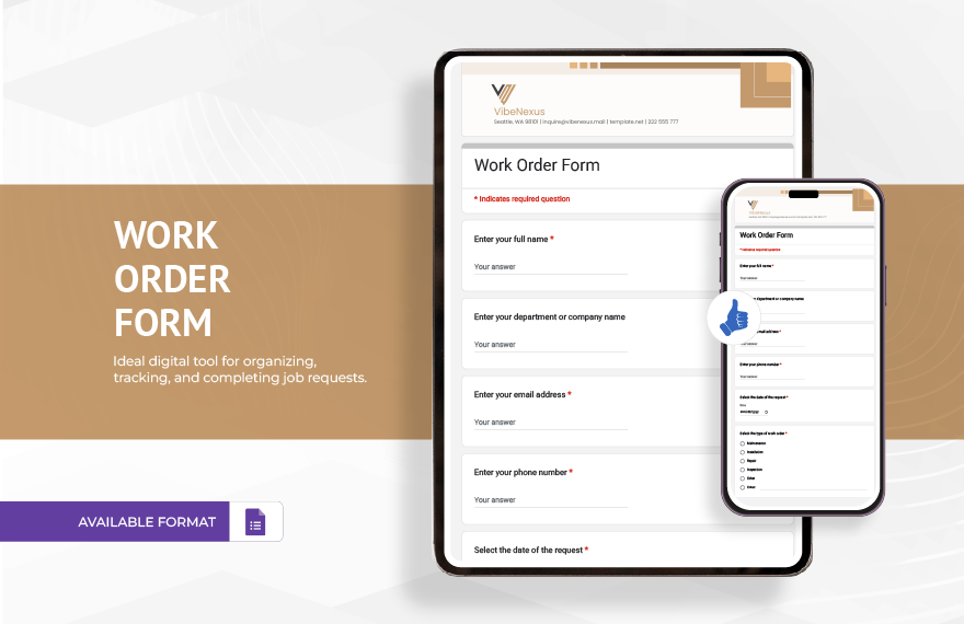 Work Order Form Template