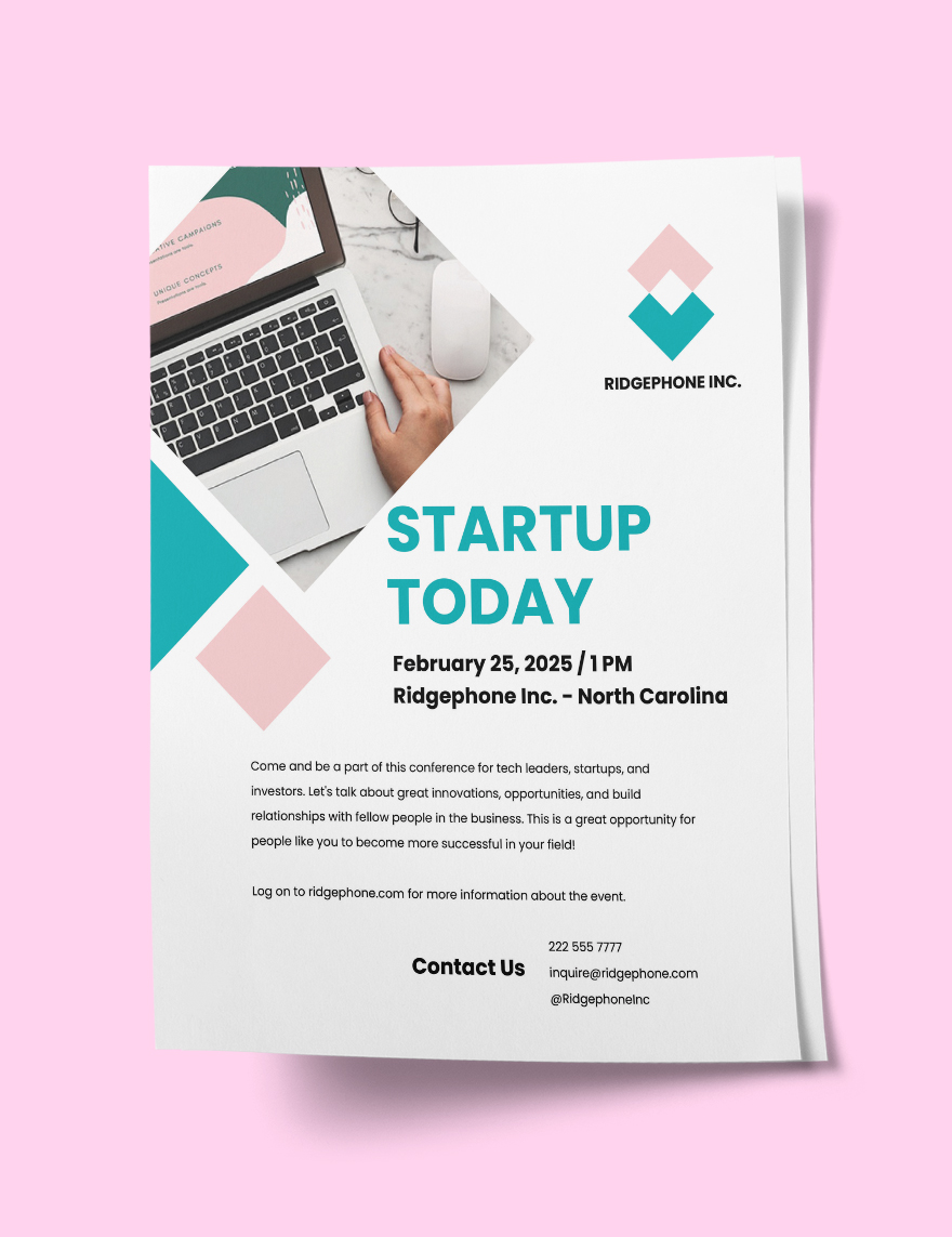 Startup Event Flyer Printable