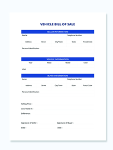 vehicle bill of sale template in microsoft word templatenet