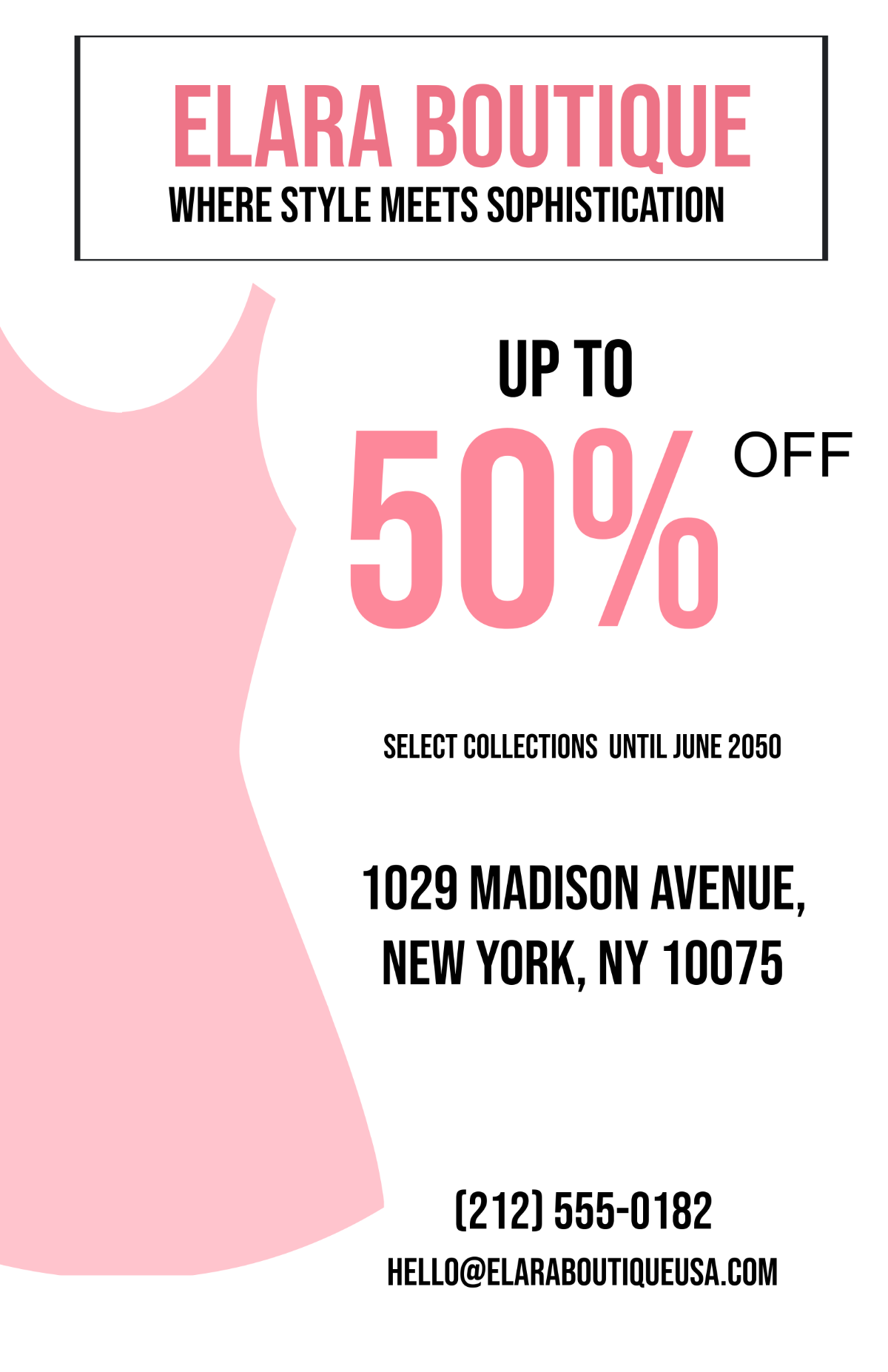 Free Blank Fashion Boutique Poster Template to Edit Online