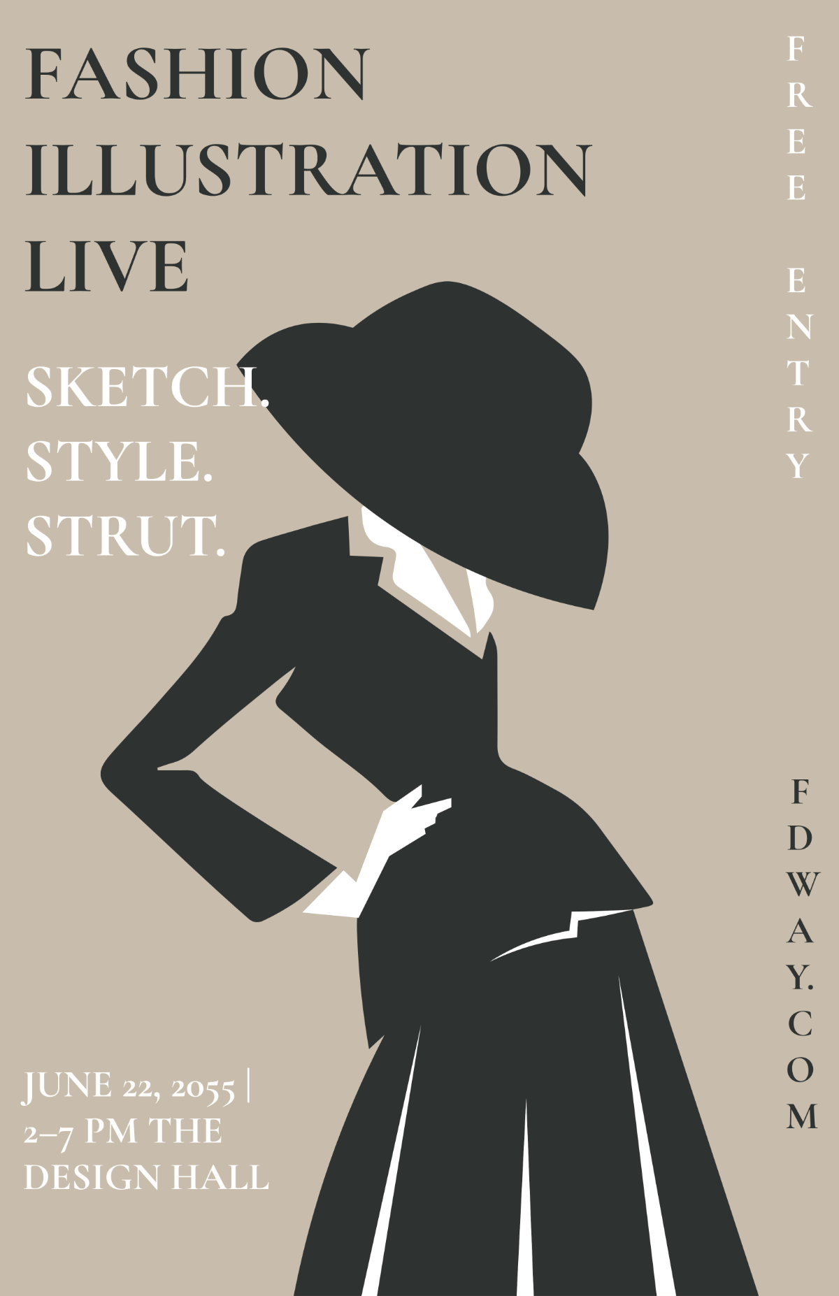 Free Fashion Illustration Poster to Edit Online