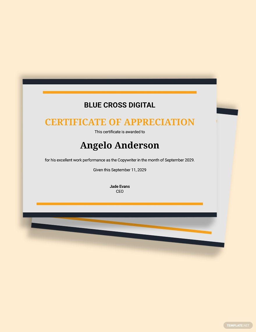 employee appreciation certificates